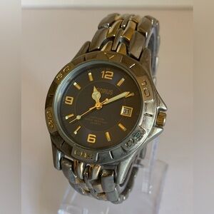 BENRUS VINTAGE MENS WATCH BNW722 Quartz Blue Face Stainless Steel Band